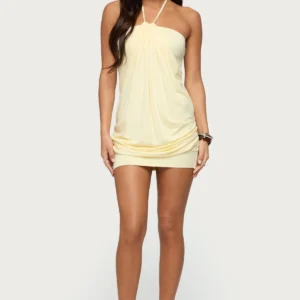 Lugenia Draped Halter Mini Dress